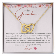 To My Grandma - Interlocking Hearts Necklace