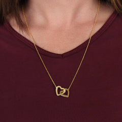 To My Adorable Mom in Christmas - Interlocking Hearts Necklace