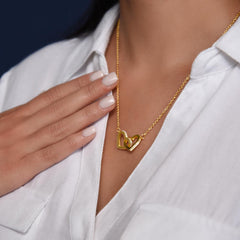 To My Adorable Mom in Christmas - Interlocking Hearts Necklace