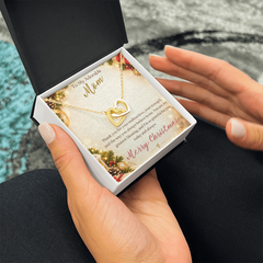To My Adorable Mom in Christmas - Interlocking Hearts Necklace