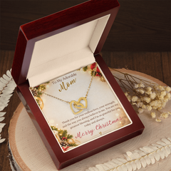 To My Adorable Mom in Christmas - Interlocking Hearts Necklace