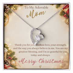 To My Adorable Mom in Christmas - Forever Love Necklace